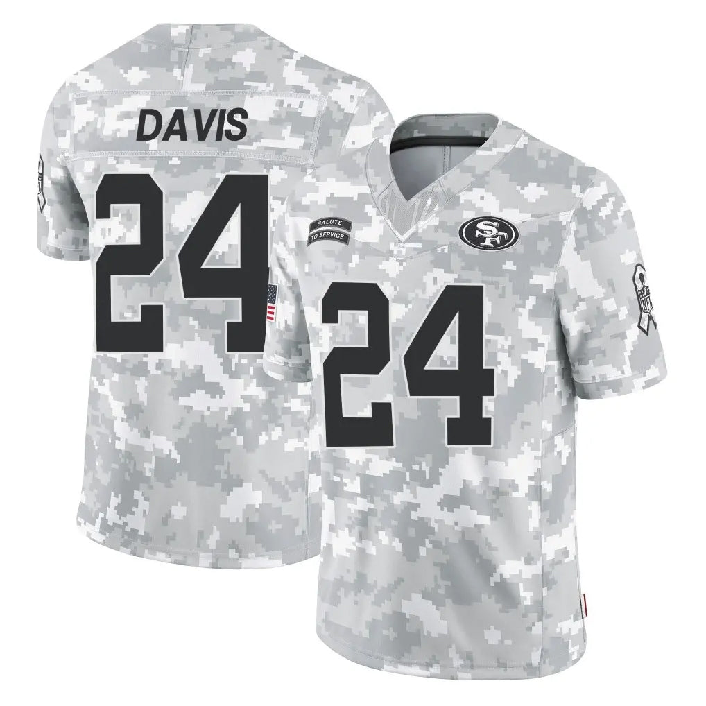 SF.49ers #24 Ashtyn Davis Player Arctic Camo Limited Salute To Service Home Game CBdoa Stitched Jerseys