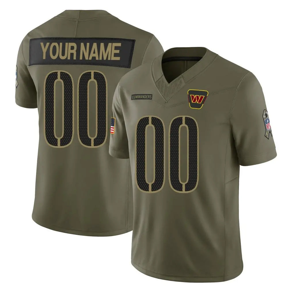 Custom W.Commanders Olive 2025 Salute To Service Limited Home Game Any Name & Numbers CBdoa Stitched Jerseys