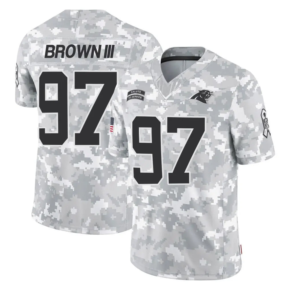 C.Panthers #97 Bobby Brown III Player Arctic Camo Salute to Service Limited Game CBdoa Stitched Jerseys