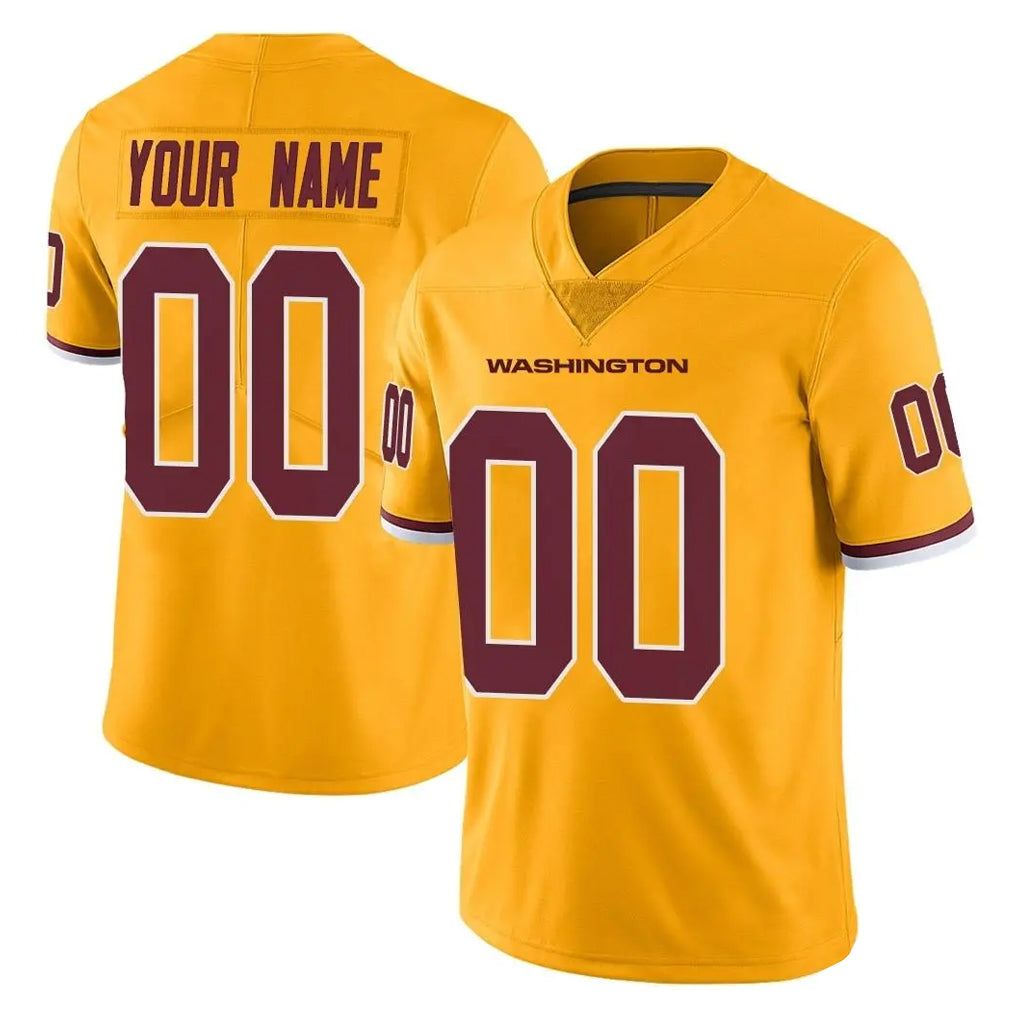Custom W.Commanders Gold Limited Color Rush Home Game Any Name & Numbers CBdoa Stitched Jerseys