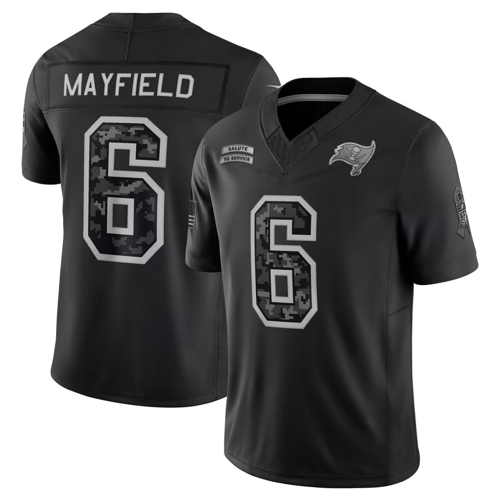 CBdoa TB.Buccaneers #6 Baker Mayfield Player Black Limited 2026 Salute to Service Home Game Stitched Jerseys