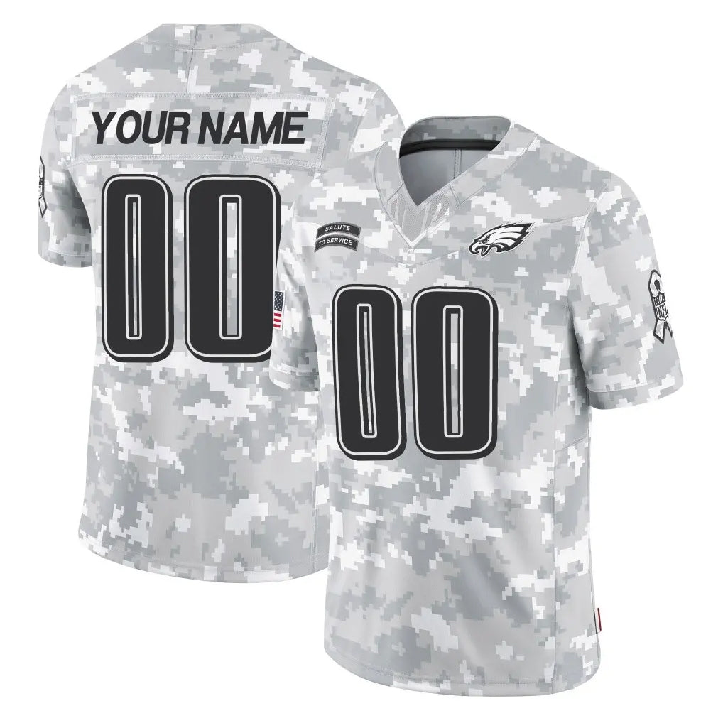 Custom P.Eagles Arctic Camo Salute to Service Limited Game Any Name & Numbers CBdoa Stitched Jerseys