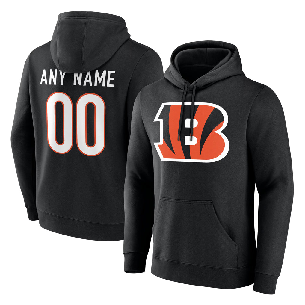 Custom C.Bengals Black Long Sleeve Hoodie Any Name & Numbers CBdoa Stitched Jerseys