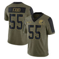 C.Browns #55 Spencer Fano Player Olive Salute to Service Limited Home Game CBdoa Stitched Jerseys