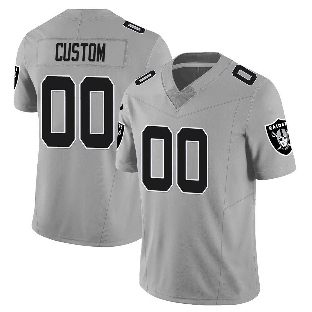 Custom LV.Raiders Gray Limited Vapor F.U.S.E. Home Game CBdoa Stitched Jerseys