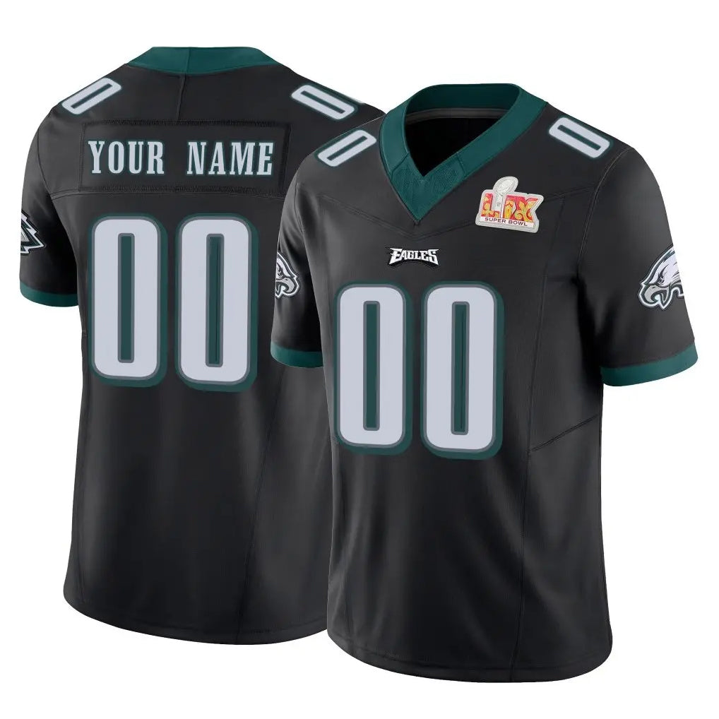 Custom P.Eagles Black Limited Vapor F.U.S.E. Super Bowl LIX Home Game Any Name & Numbers CBdoa Stitched Jerseys