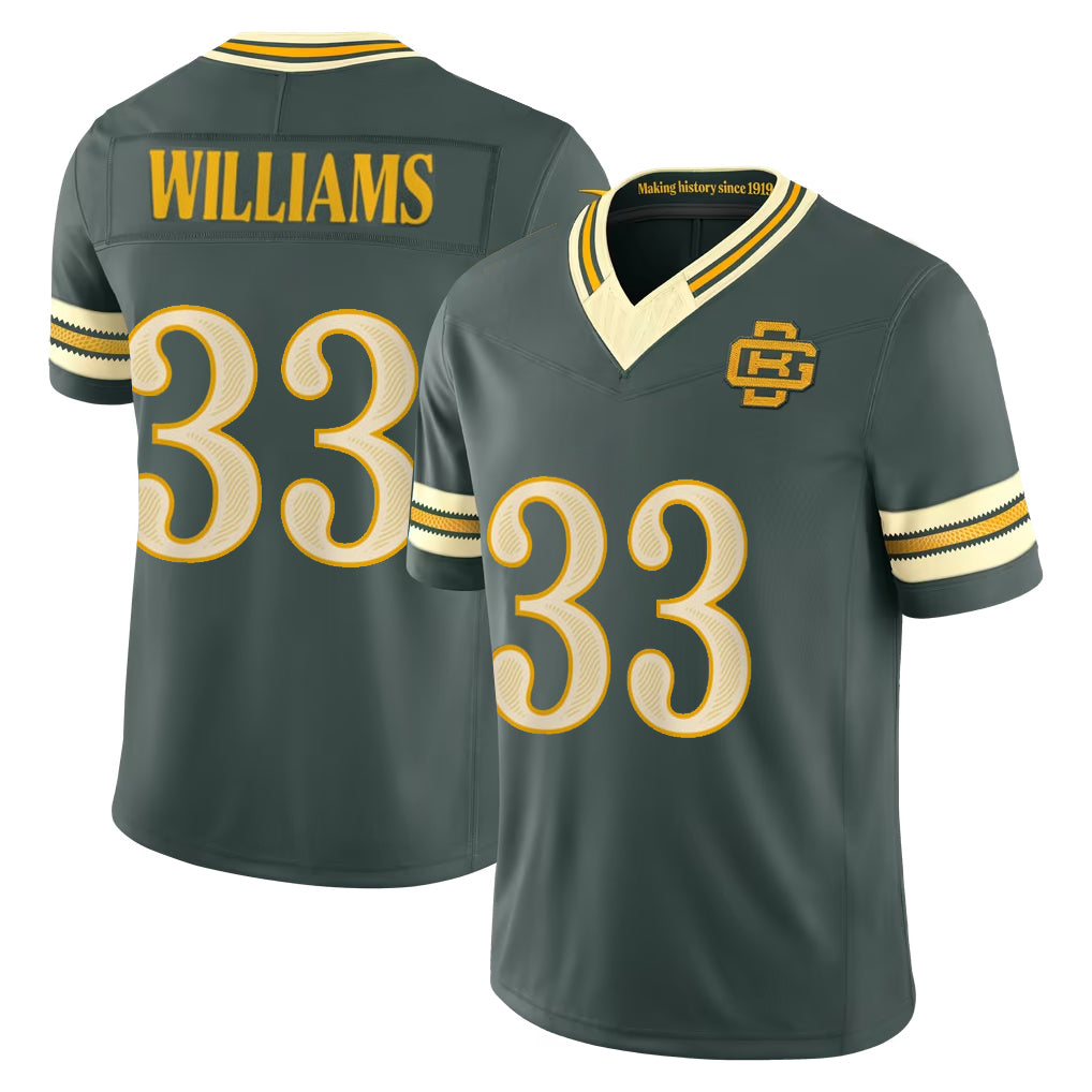 GB.Packers #33 Evan Williams Player Green Limited 2026 Rivalries Collection Home Game CBdoa Stitched Jerseys