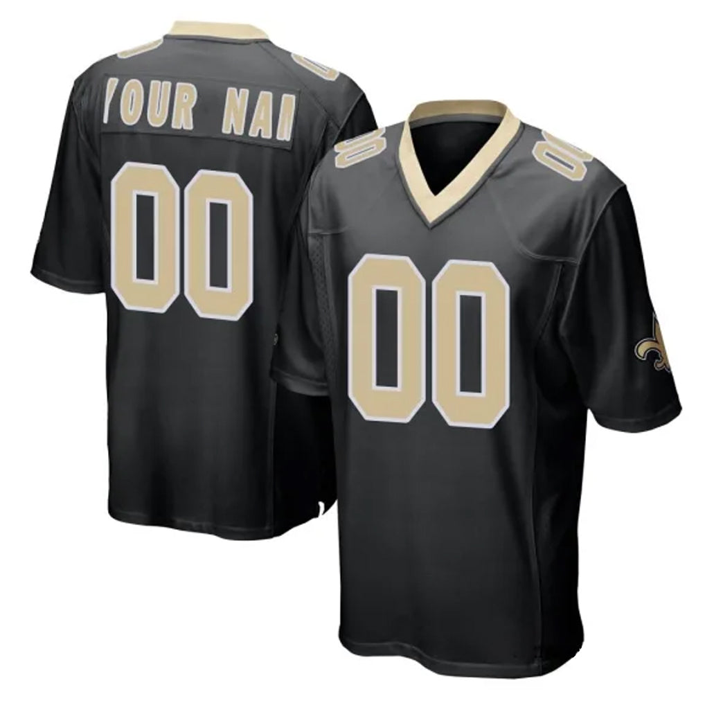 Custom NO.Saints Black Home Game Any Name & Numbers CBdoa Stitched Jerseys