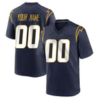 Custom LA.Chargers Navy Home Game Any Name & Numbers CBdoa Stitched Jerseys