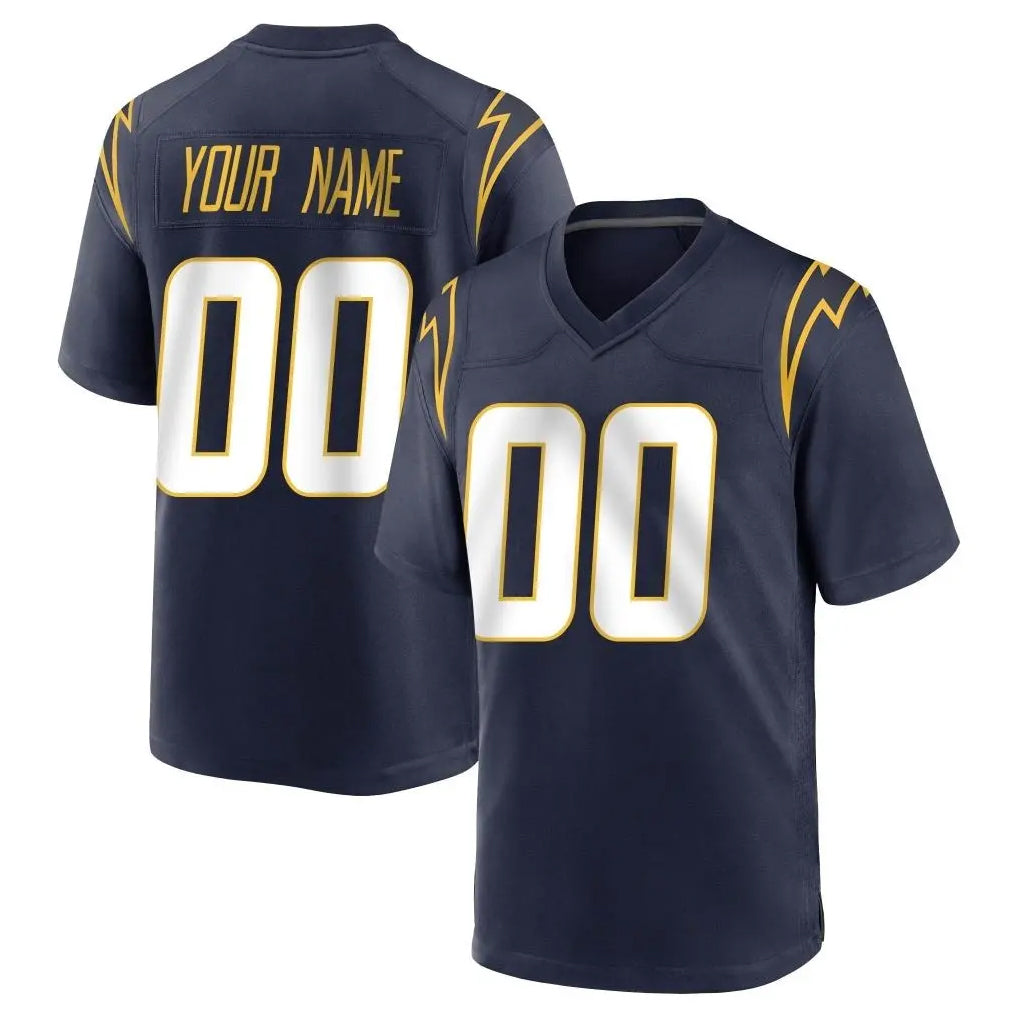 Custom LA.Chargers Navy Home Game Any Name & Numbers CBdoa Stitched Jerseys