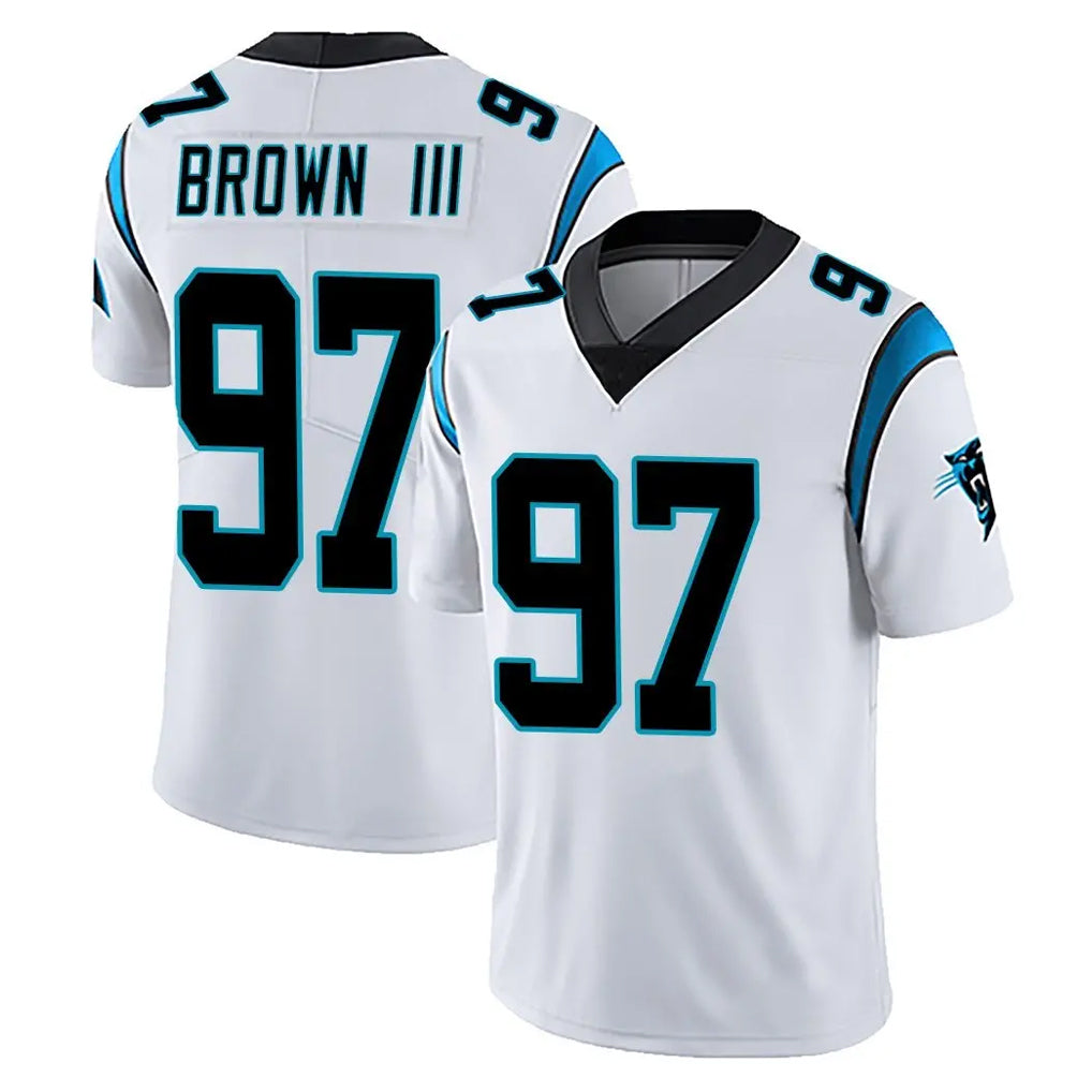 C.Panthers #97 Bobby Brown III Player White Vapor Untouchable Limited Game CBdoa Stitched Jerseys