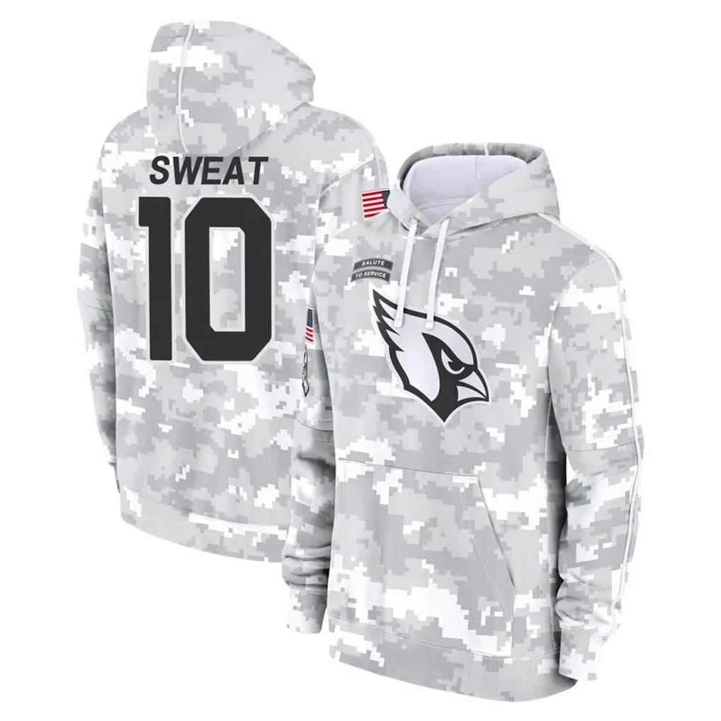A.Cardinals #10 Josh Sweat Player Arctic Camo Limited Salute to Service Pullover Hoodies Game CBdoa Stitched Jerseys