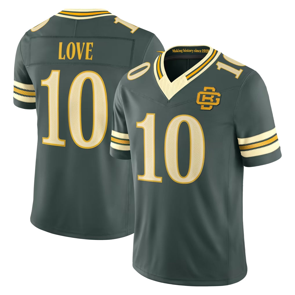 GB.Packers #10 Jordan Love Player Green Limited 2026 Rivalries Collection Home Game CBdoa Stitched Jerseys
