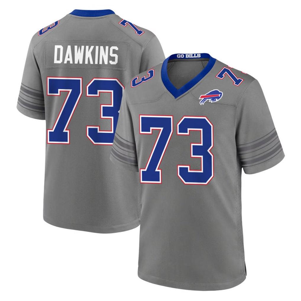 B.Bills #73 Dion Dawkins Player Gray Nickel City Home Game CBdoa Stitched Jerseys