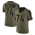 D.Broncos #74 Ben Powers Player Olive Salute To Service Limited Game CBdoa Stitched Jerseys