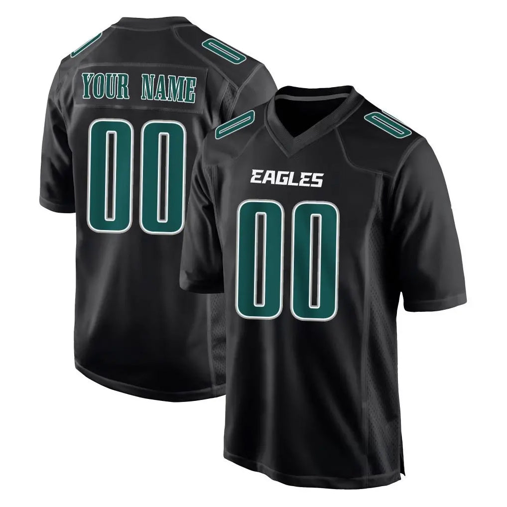 Custom P.Eagles Carbon Black Fashion Home Game Any Name & Numbers CBdoa Stitched Jerseys