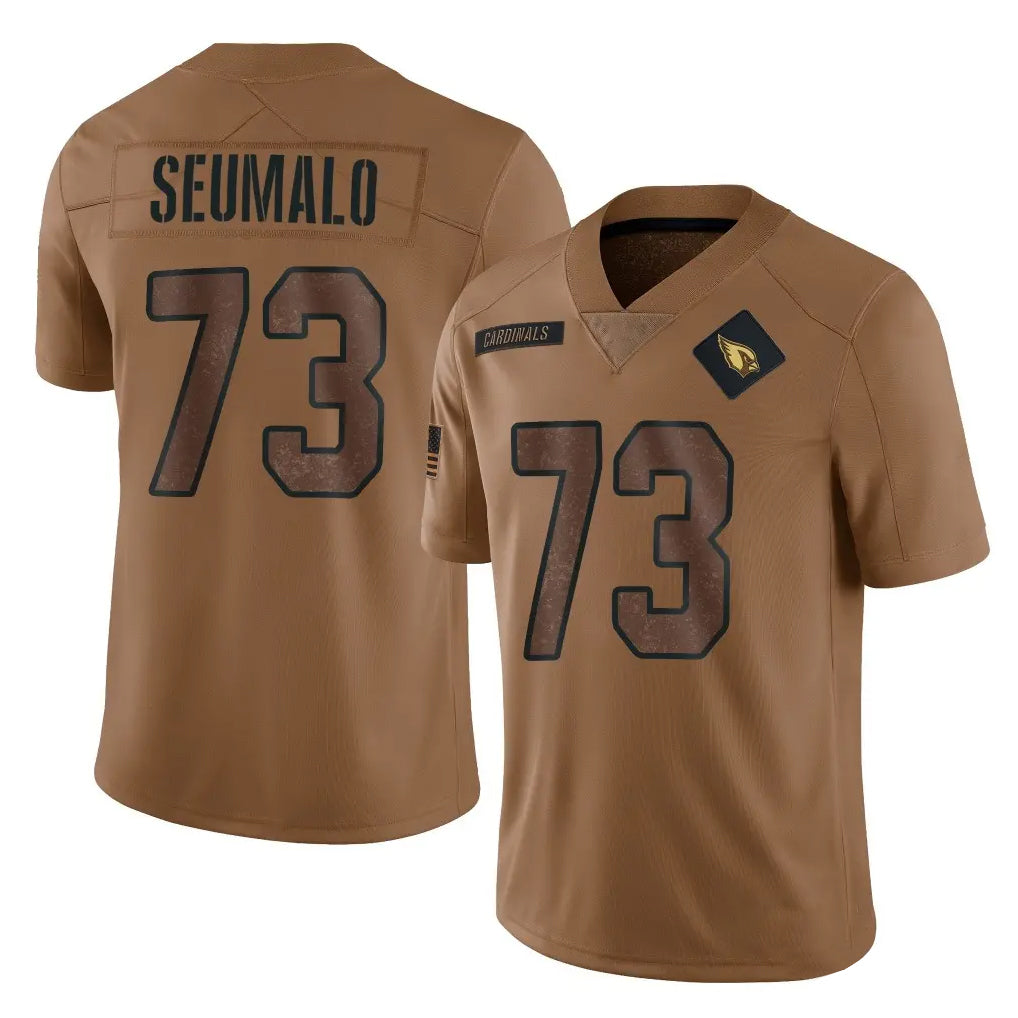 A.Cardinals #73 Isaac Seumalo Player Brown Limited Salute To Service Home Game CBdoa Stitched Jerseys
