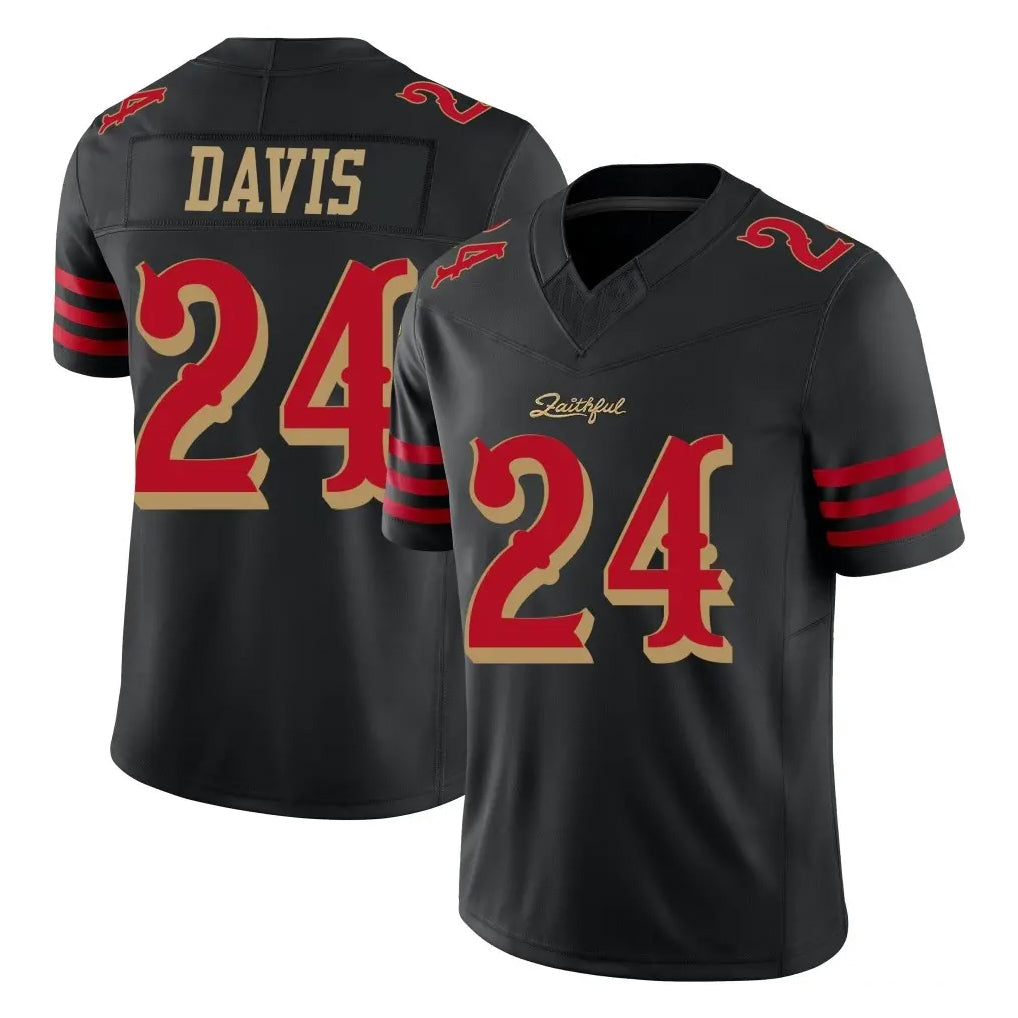SF.49ers #24 Ashtyn Davis Player Black Limited Rivalries Collection Home Game CBdoa Stitched Jerseys