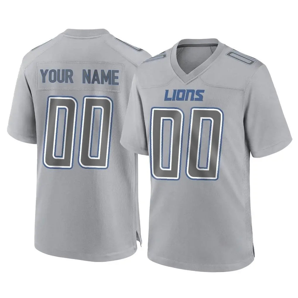 Custom D.Lions Gray Atmosphere Fashion Home Game Any Name & Numbers CBdoa Stitched Jerseys