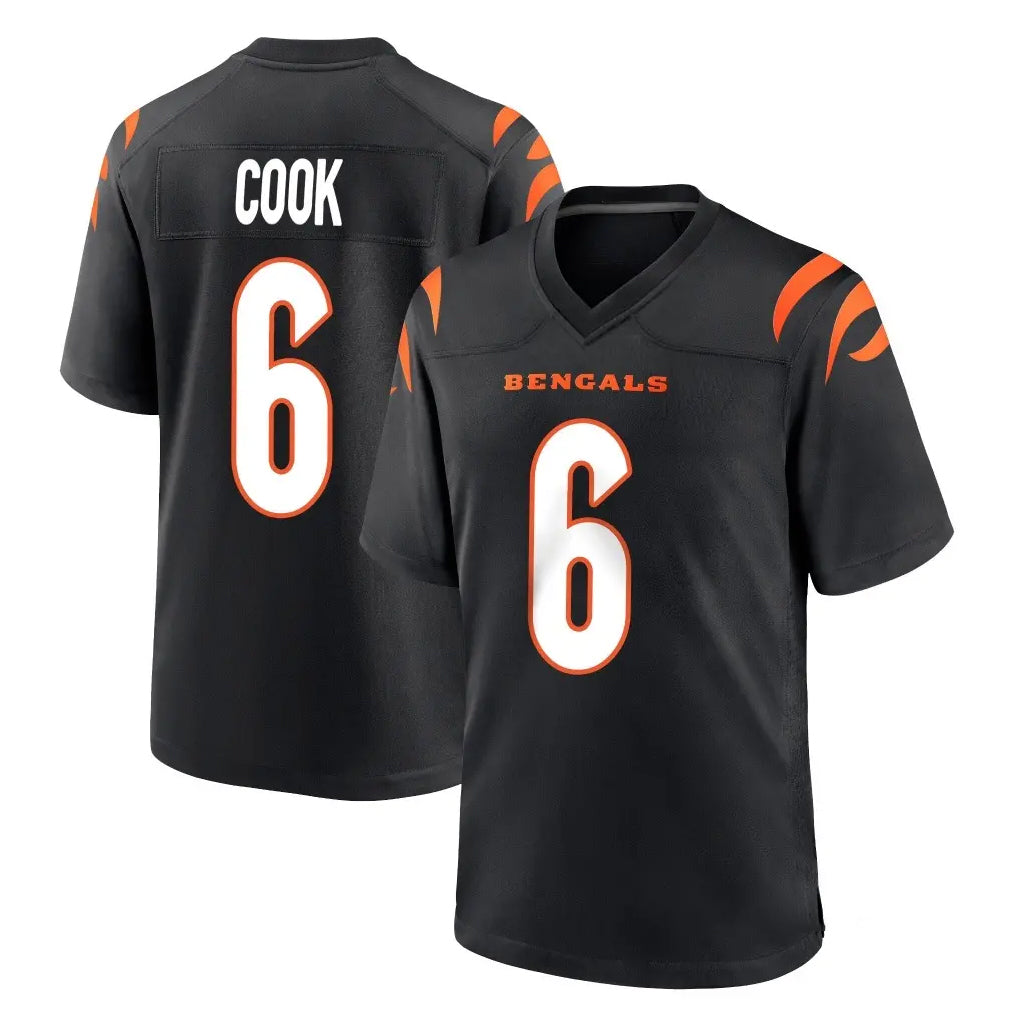 C.Bengals #6 Brian Cook Player Black Home Game CBdoa Stitched Jerseys