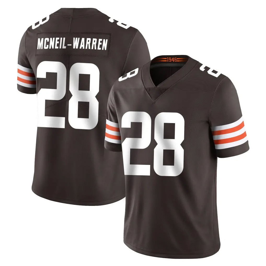 C.Browns #28 Emmanuel McNeil-Warren Player Brown Color Vapor Untouchable Limited Home Game CBdoa Stitched Jerseys