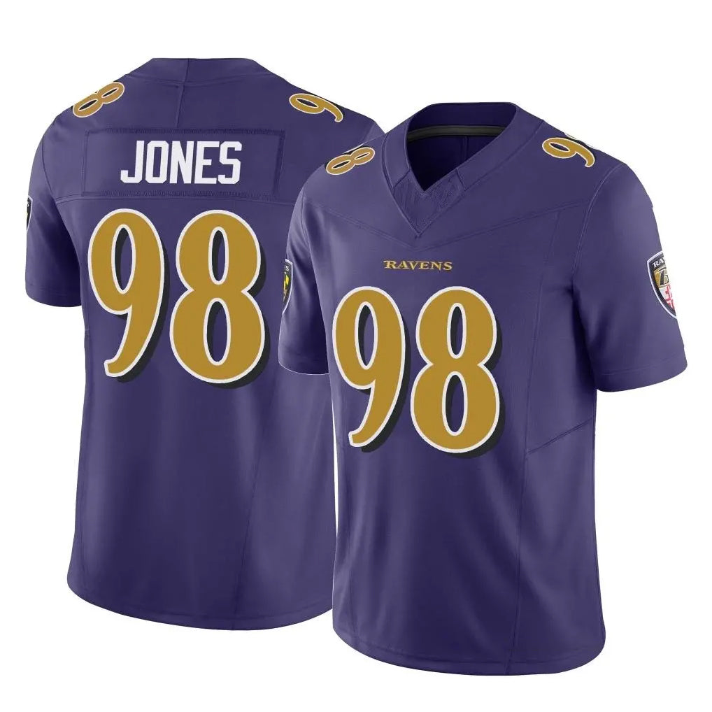 B.Ravens #98 Travis Jones Player Purple Vapor F.U.S.E. Limited CBdoa Stitched Jerseys