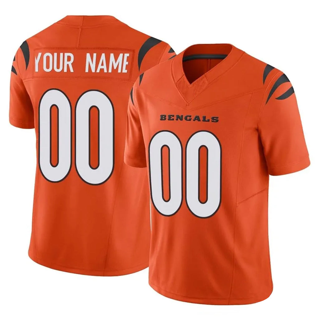 Custom C.Bengals Orange Vapor F.U.S.E. Limited Home Game Any Name & Numbers CBdoa Stitched Jerseys