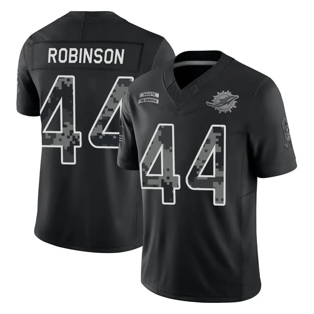 M.Dolphins #44 Chop Robinson Player Black Limited 2026 Salute to Service Home Game CBdoa Stitched Jerseys