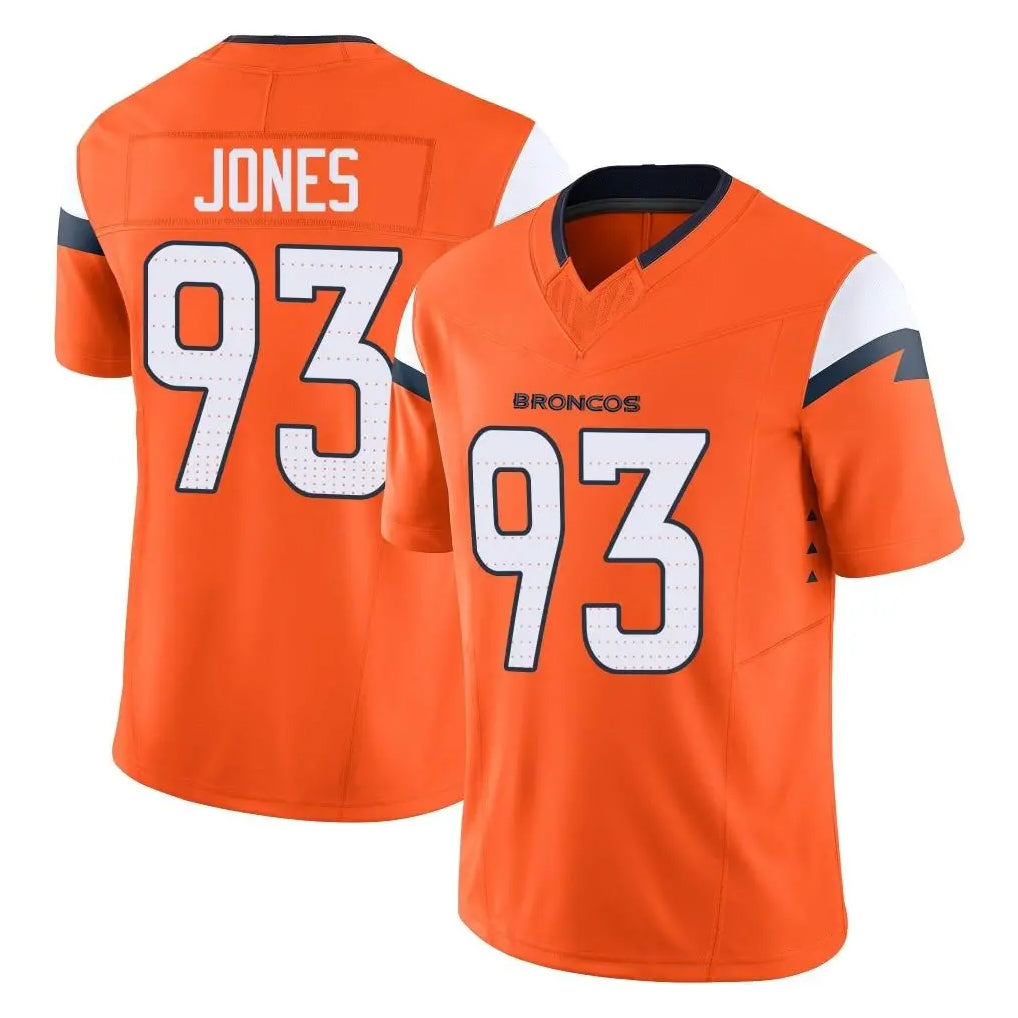 D.Broncos #93 D.J. Jones Player Orange Vapor F.U.S.E. Limited Home Game CBdoa Stitched Jerseys
