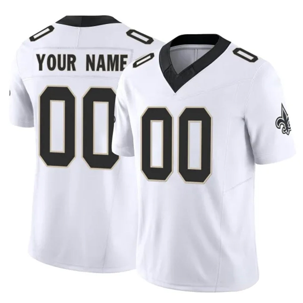 Custom NO.Saints White Limited Vapor F.U.S.E. Home Game Any Name & Numbers CBdoa Stitched Jerseys