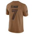 D.Broncos #7 John Elway Player Brown Salute To Service Limited CBdoa Stitched Jerseys