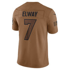 D.Broncos #7 John Elway Player Brown Salute To Service Limited CBdoa Stitched Jerseys