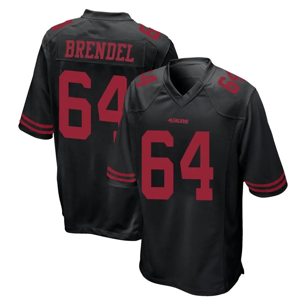 SF.49ers #64 Jake Brendel Player Black Alternate Home Game CBdoa Stitched Jerseys