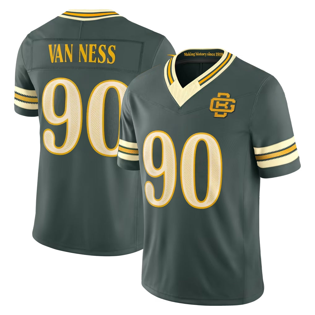 GB.Packers #90 Lukas Van Ness Player Green Limited 2026 Rivalries Collection Home Game CBdoa Stitched Jerseys