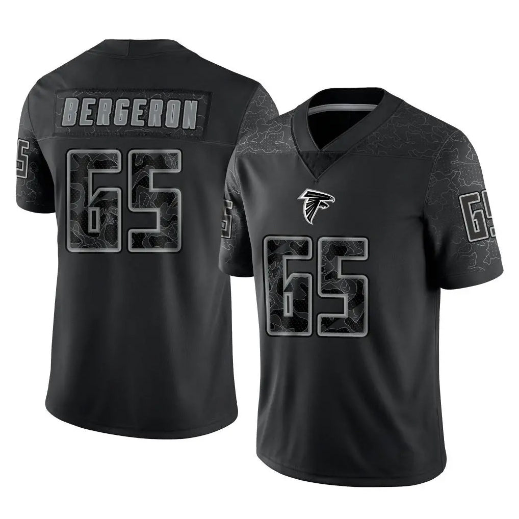 A.Falcons #65 Matthew Bergeron Player Black RFLCTV Limited Game CBdoa Stitched Jerseys