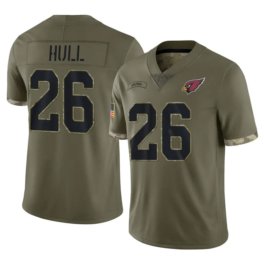 A.Cardinals #26 Evan Hull Player Olive Limited Salute To Service Home Game CBdoa Stitched Jerseys