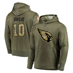 A.Cardinals #10 Josh Sweat Player Olive Salute to Service Pullover Hoodie Home Game CBdoa Stitched Jerseys