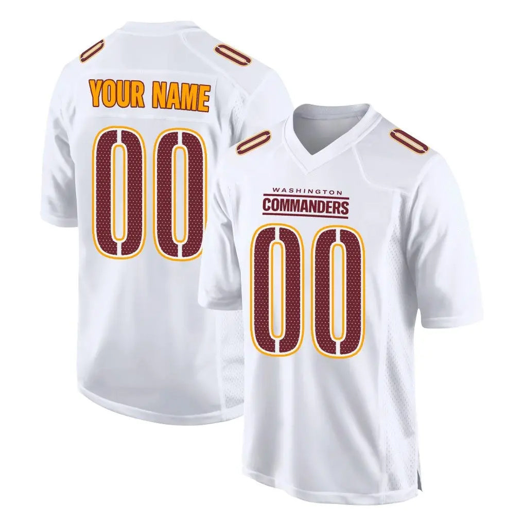 Custom W.Commanders White Tundra Fashion Home Game Any Name & Numbers CBdoa Stitched Jerseys