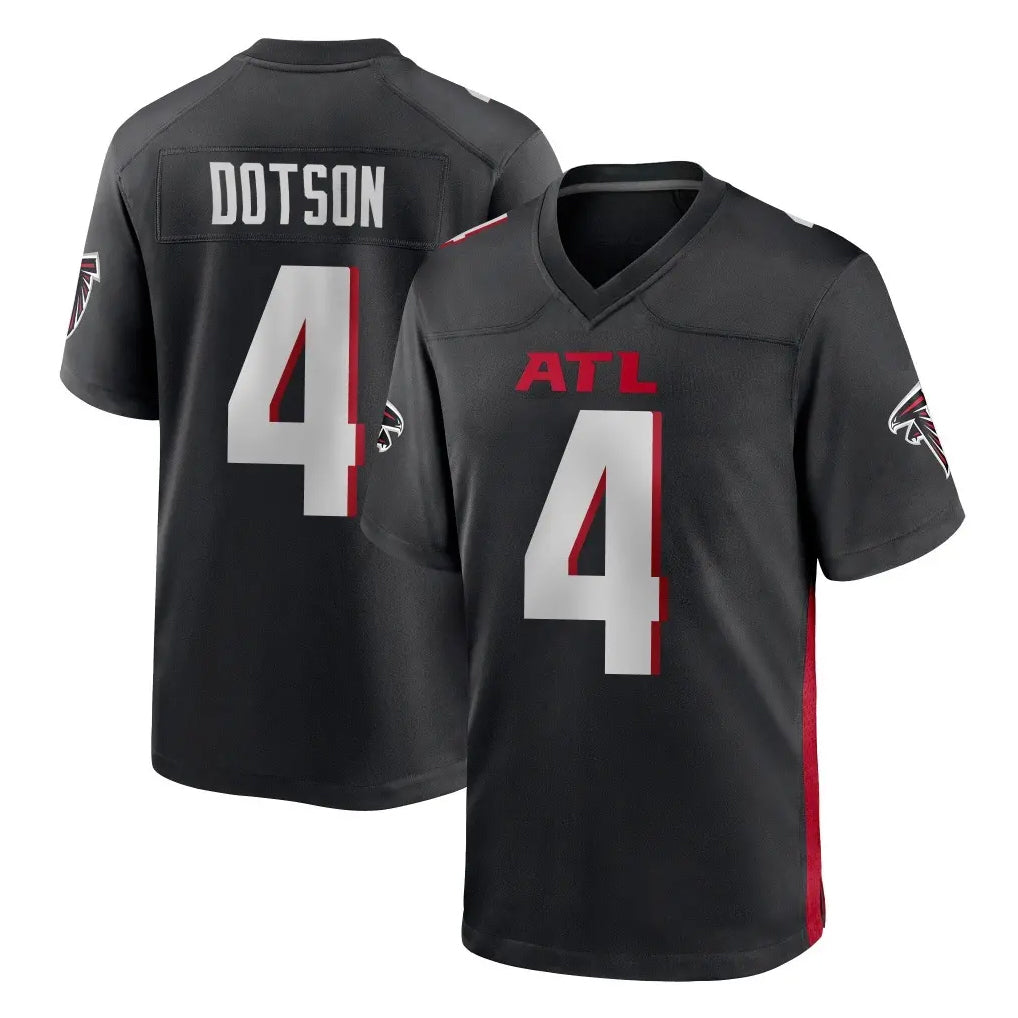 A.Falcons #4 Jahan Dotson Player Black Home Game CBdoa Stitched Jerseys