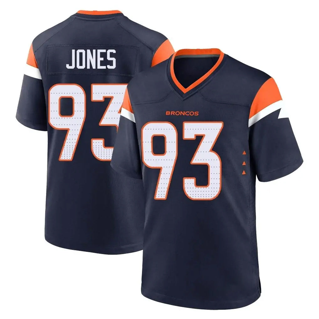 D.Broncos #93 D.J. Jones Player Navy Home Game CBdoa Stitched Jerseys