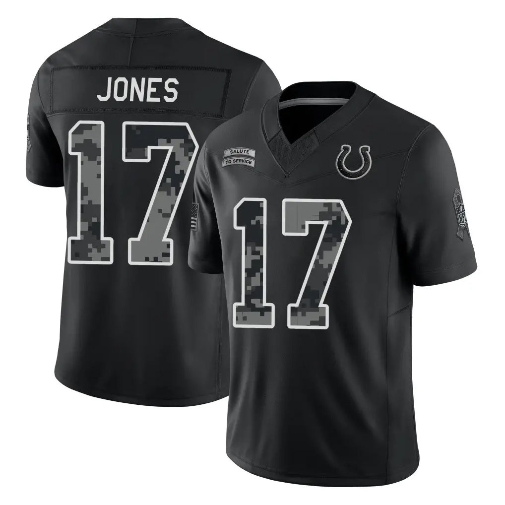 IN.Colts #17 Daniel Jones Player Black Limited 2026 Salute to Service Home Game CBdoa Stitched Jerseys