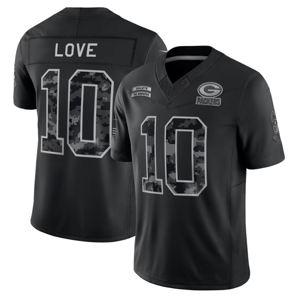 CBdoa GB.Packers #10 Jordan Love Player Black Limited 2026 Salute to Service Home Game Stitched Jerseys