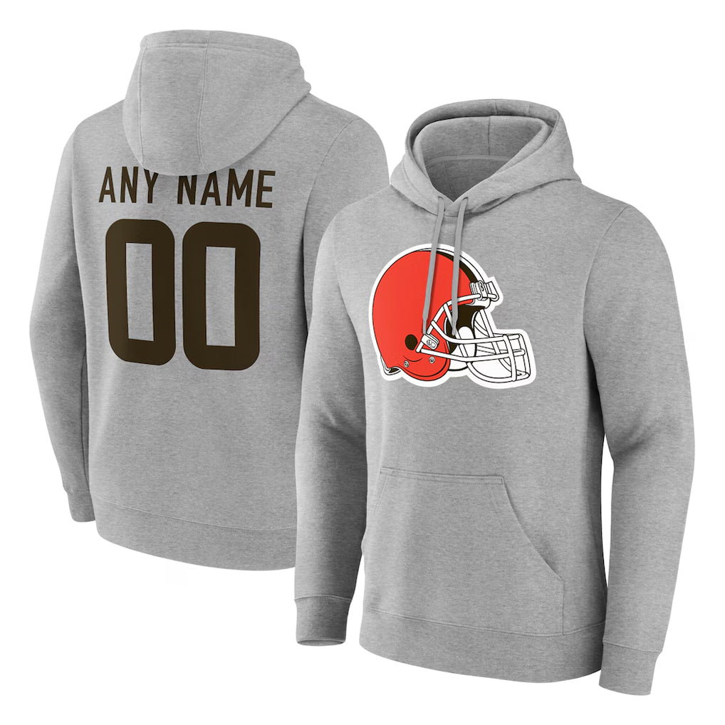 Custom C.Browns Gray Salute to Service Pullover Hoodie Limited Any Name & Numbers CBdoa Stitched Jerseys