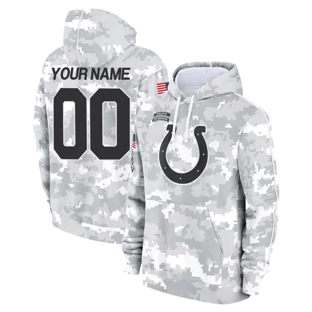 Custom IN.Colts Arctic Camo Salute to Service Hoodies Limited Game Any Name & Numbers CBdoa Stitched Jerseys