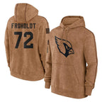 A.Cardinals #72 Hjalte Froholdt Player Brown Limited Salute to Service Pullover Hoodies Game CBdoa Stitched Jerseys