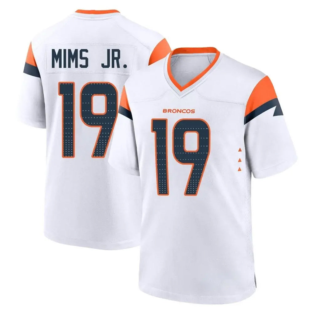 D.Broncos #19 Marvin Mims Jr. Player White Home Game CBdoa Stitched Jerseys