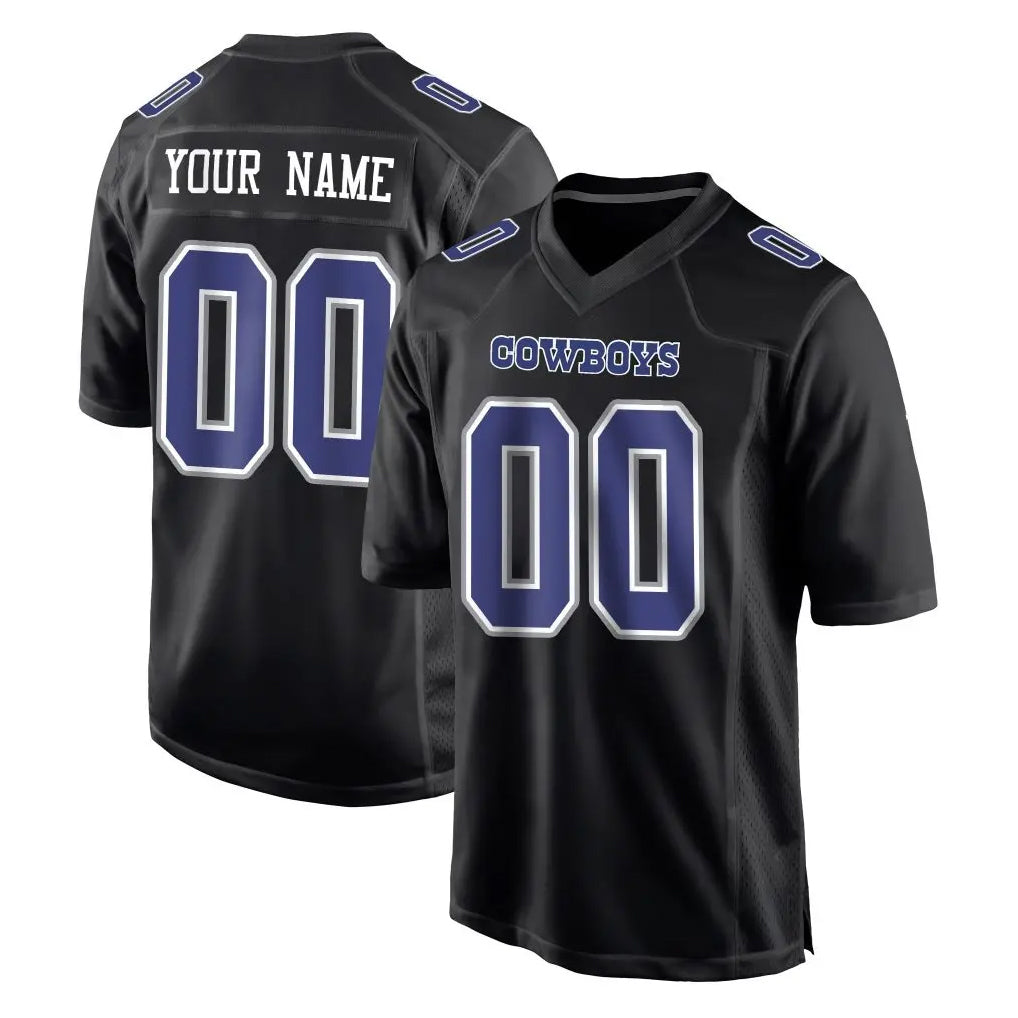 Custom D.Cowboys Carbon Black Fashion Home Game Any Name & Numbers CBdoa Stitched Jerseys