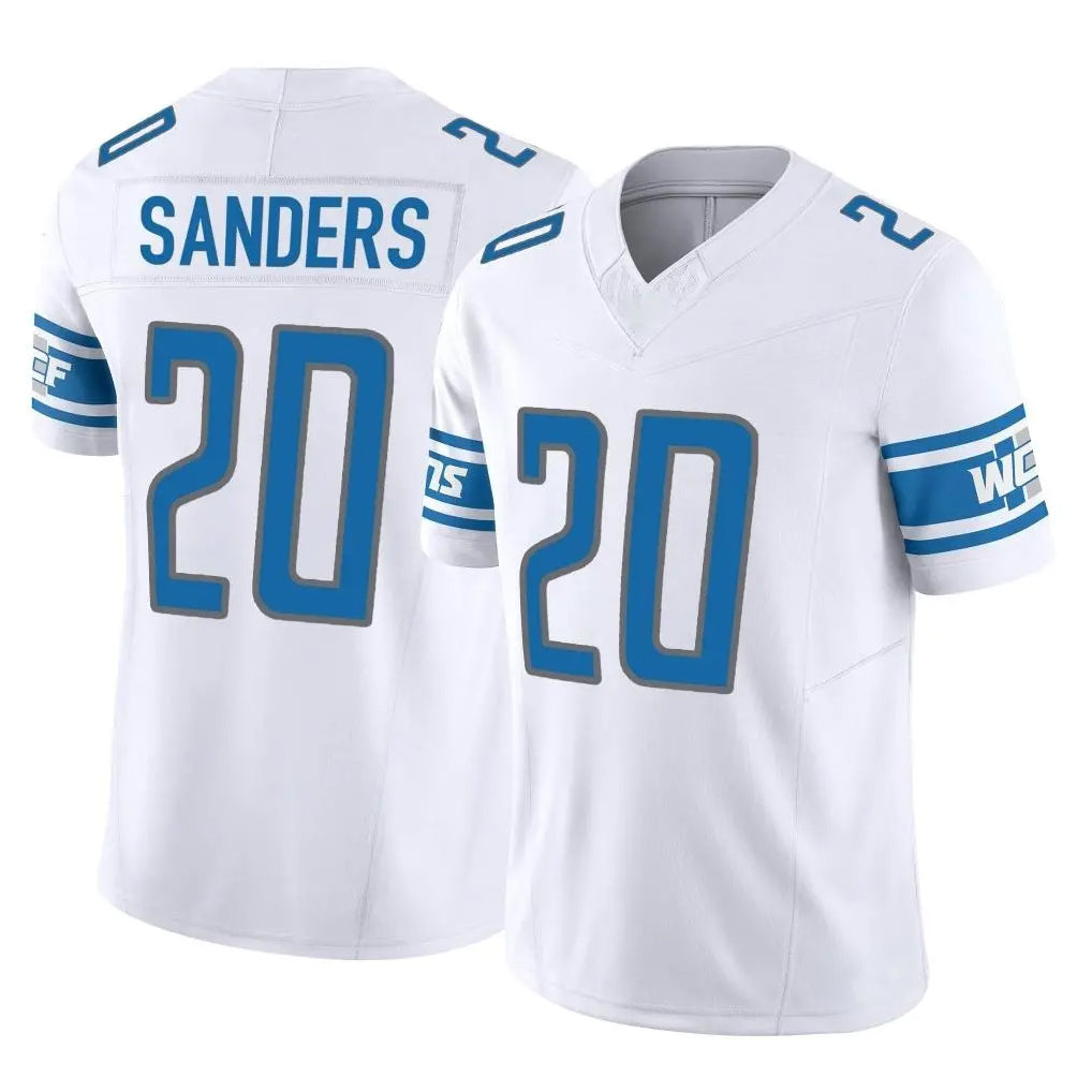 D.Lions #20 Barry Sanders Player White Vapor F.U.S.E. Limited Home Game CBdoa Stitched Jerseys