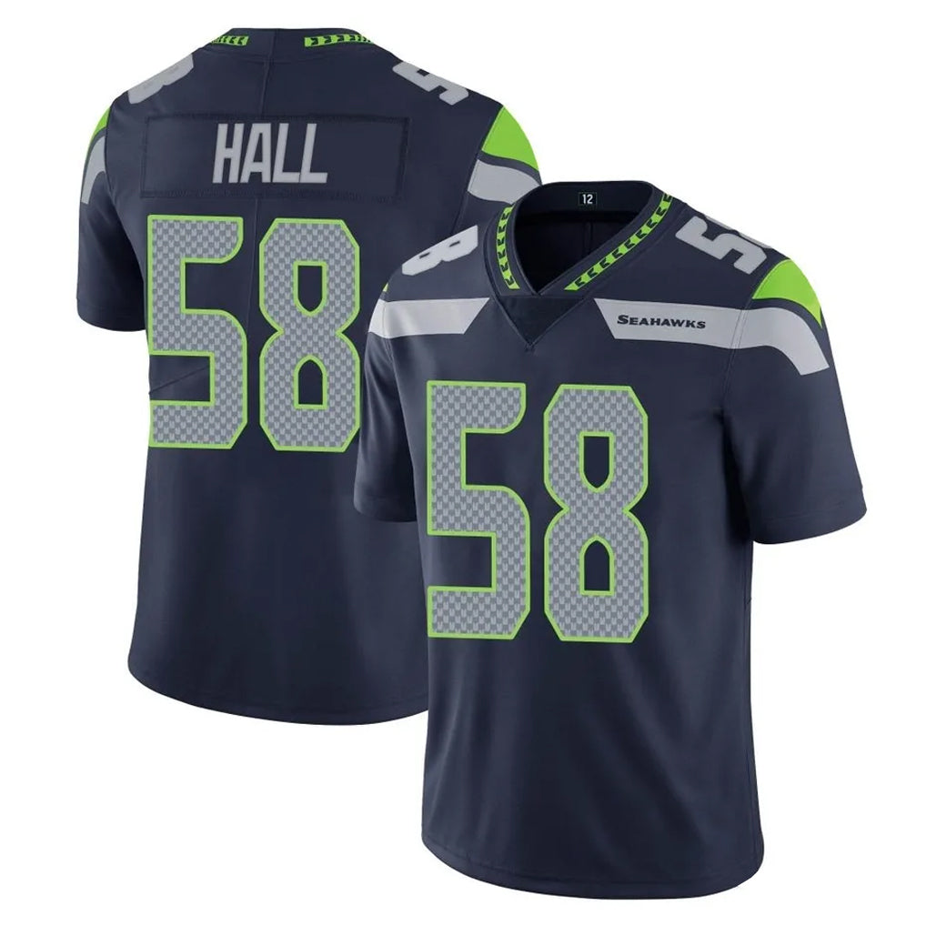 S.Seahawks #58 Derick Hall Player Navy Limited Vapor Untouchable Home Game CBdoa Stitched Jerseys