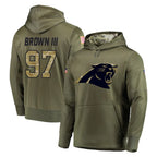 C.Panthers #97 Bobby Brown III Player Olive Salute to Service Hoodies CBdoa Stitched Jerseys